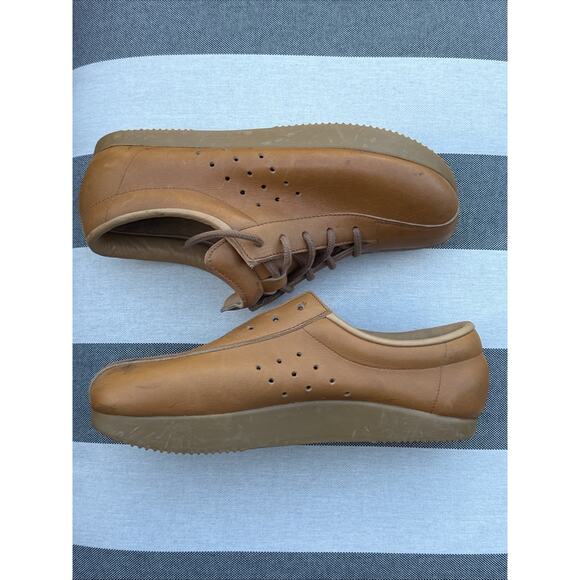 Roots Canada Leather Lace Up Shoes Women’s 7.5 M Brown Comfort Sneakers Tan - Picture 11 of 16